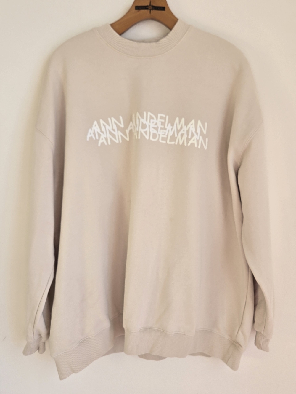Ann Andelman Oversized Beige Sweatshirt